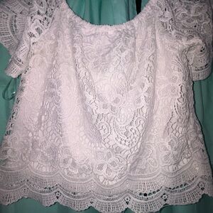 Elegant White Lace Women's Top